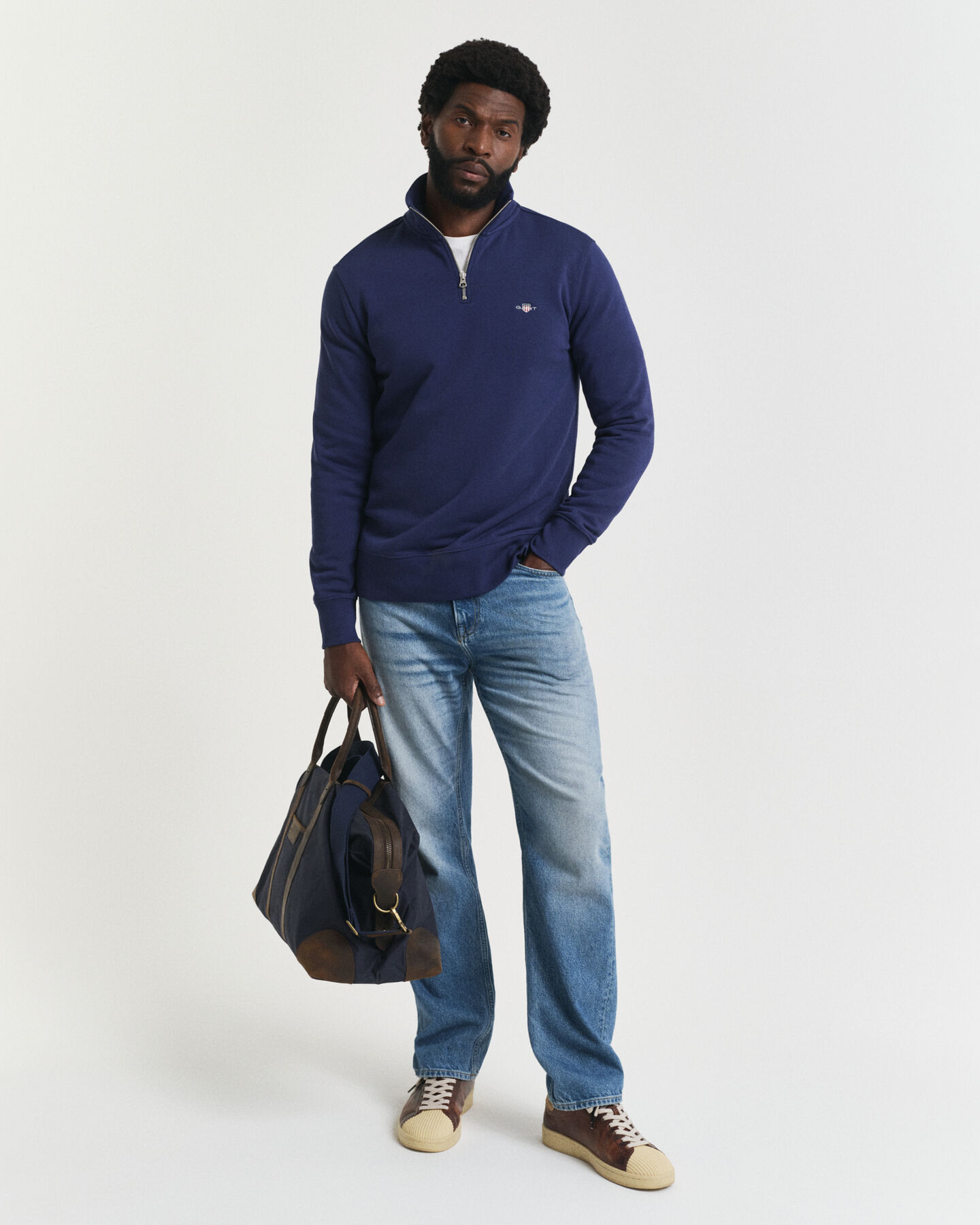 Shield Sweatshirt mit halblangem Reißverschluss