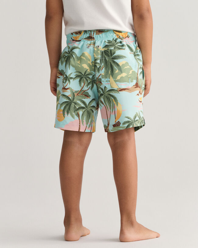 Boys Hawaiian Print Badeshorts