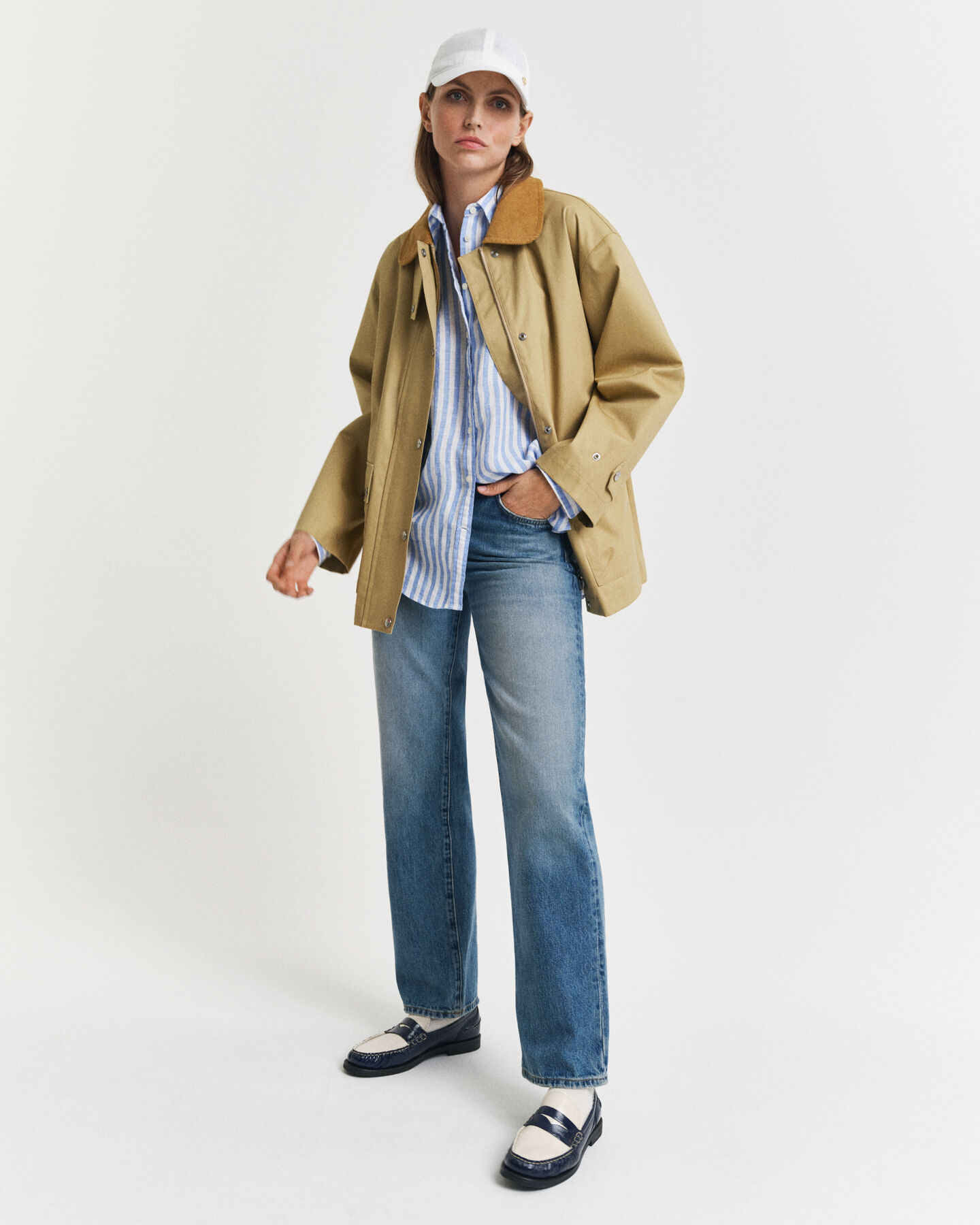 Relaxed Fit Leinen Bluse mit Streifen