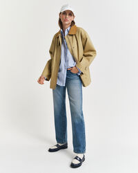 Relaxed Fit Leinen Bluse mit Streifen