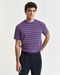 Waffle T-Shirt mit Streifen