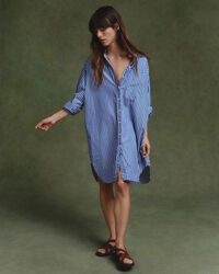 Oversized Hemdblusenkleid mit Streifen