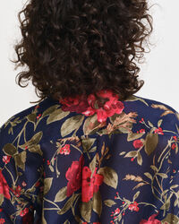 Relaxed Fit Rose Bluse aus Baumwolle und Seide mit Print