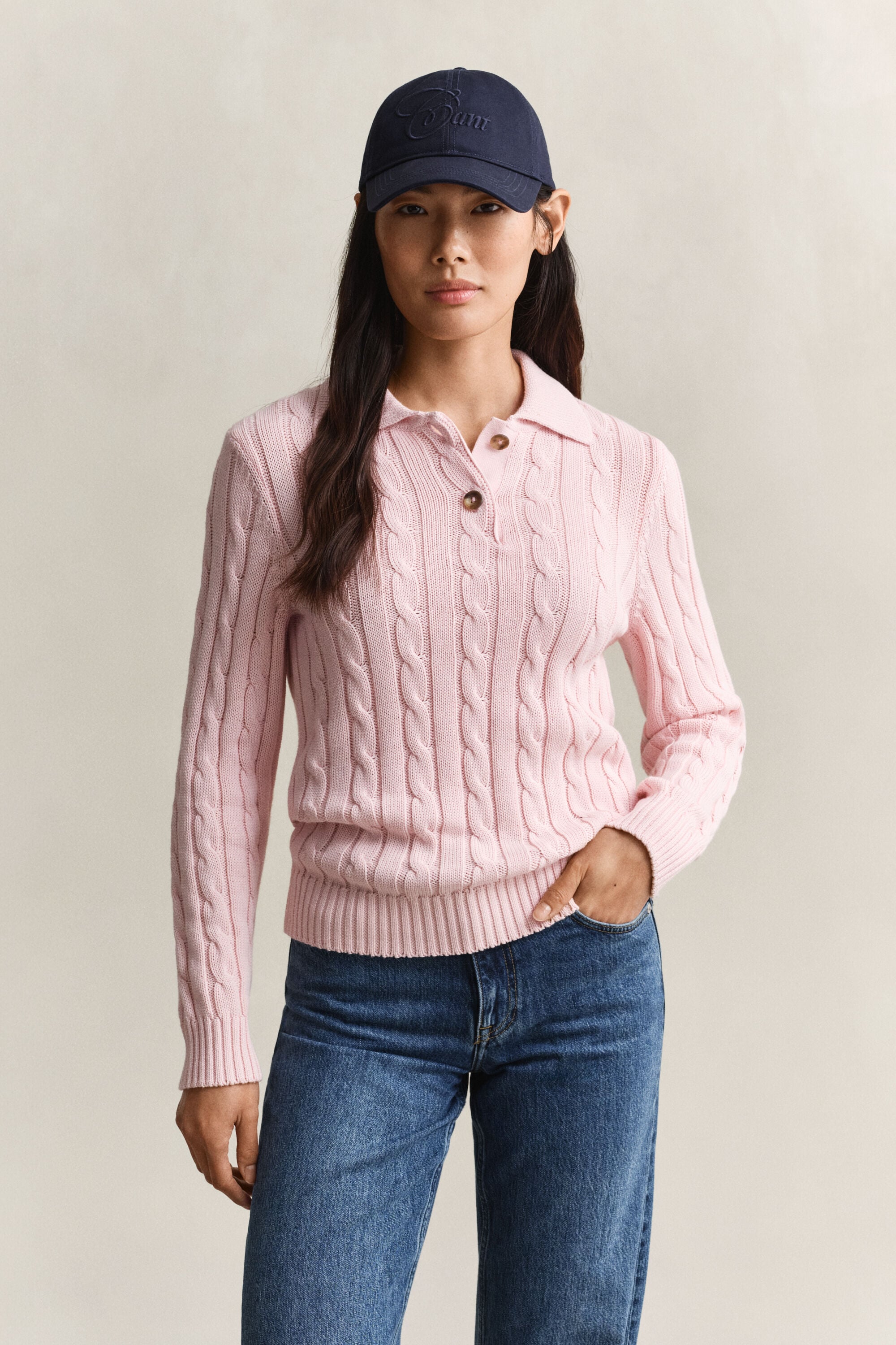 Zopfstrick Pullover aus Baumwolle