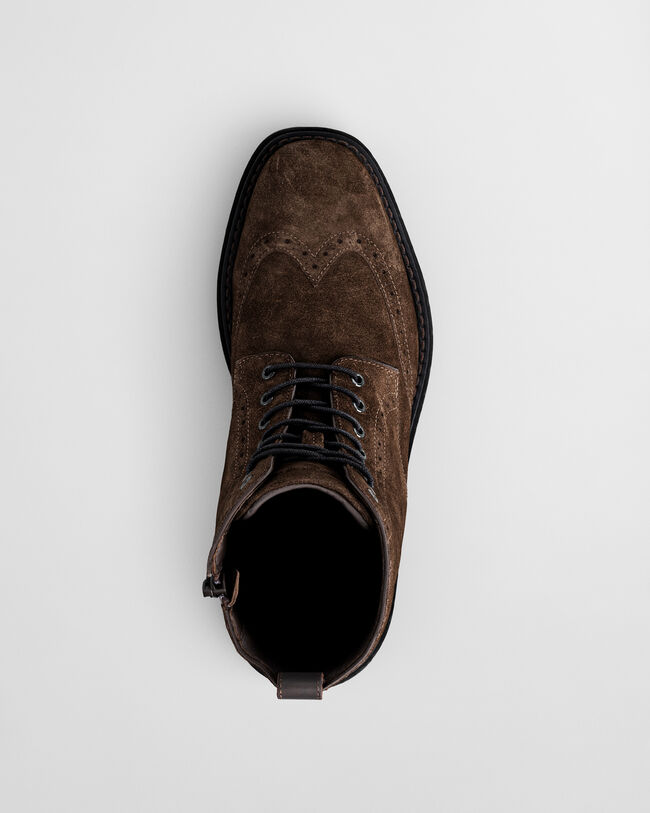 Boggar Lace-Up Brogue aus Veloursleder