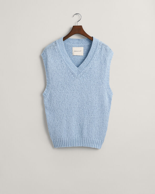 Baumwoll-Pullunder mit Flammgarn-Struktur