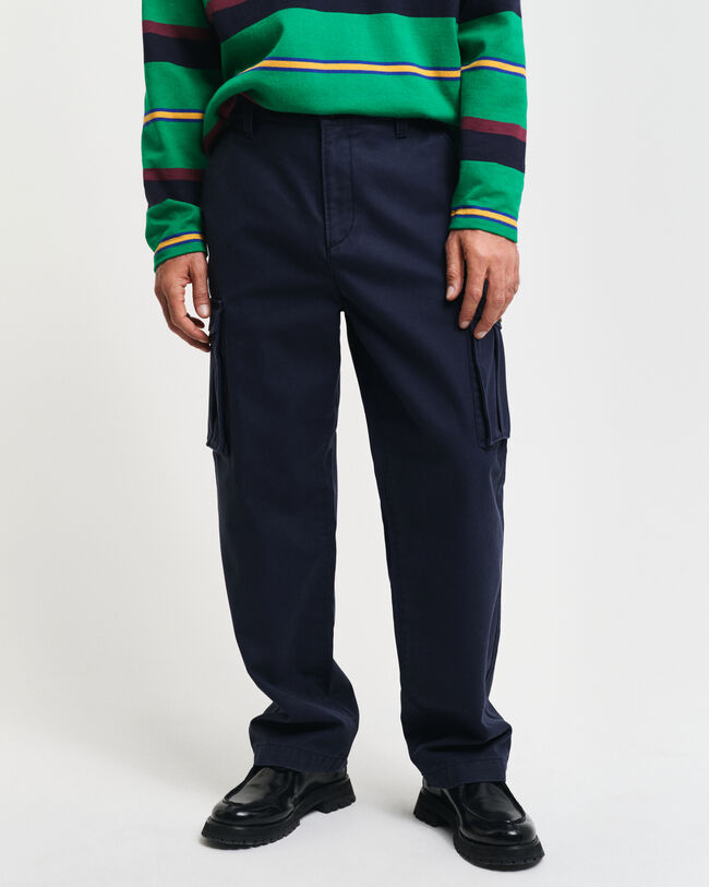 Regular Fit Cargohose aus Baumwolltwill