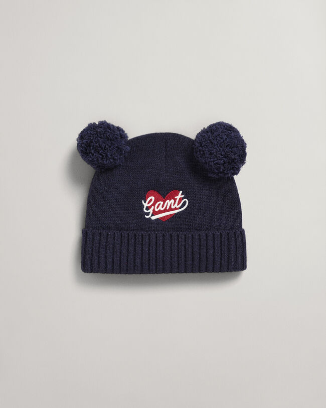 Girls Heart Beanie mit Bommeln