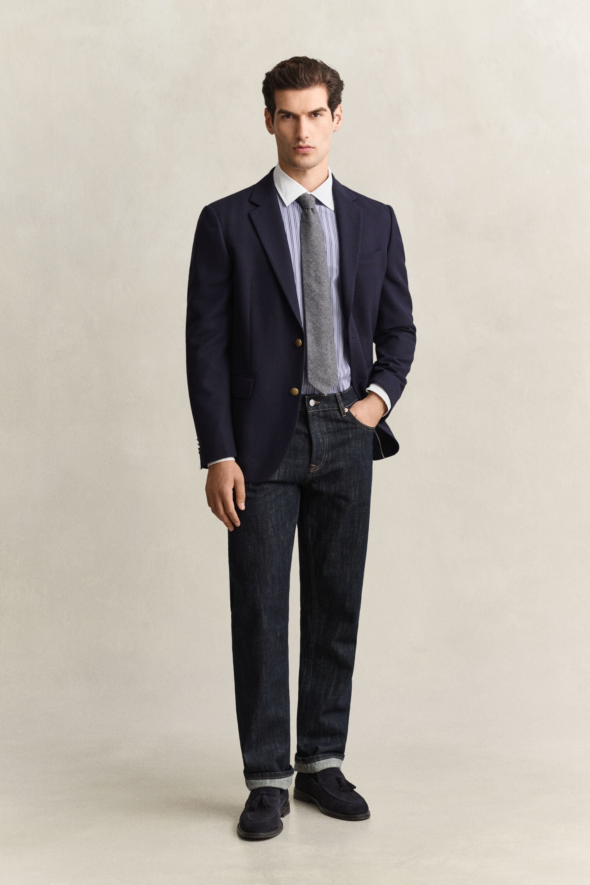 Chemise à rayures fil-à-fil
