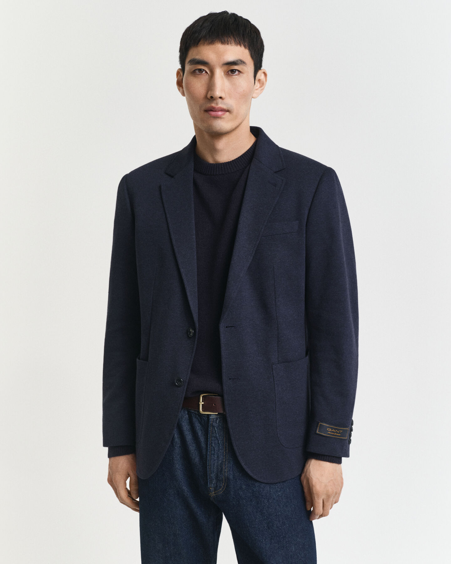 Slim Fit Two-Toned Sakko aus Jersey-Piqué