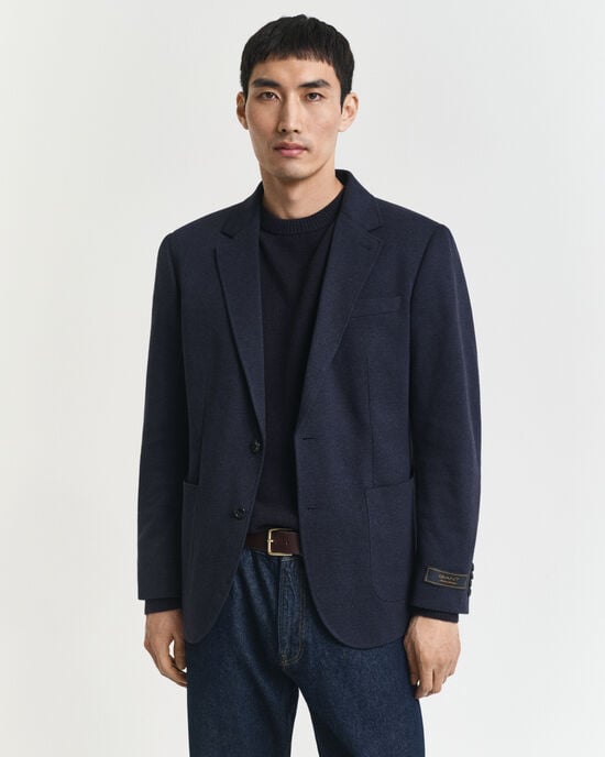 Slim Fit Two-Toned Sakko aus Jersey-Piqué