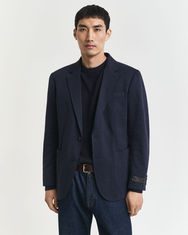 Slim Fit Two-Toned Sakko aus Jersey-Piqué