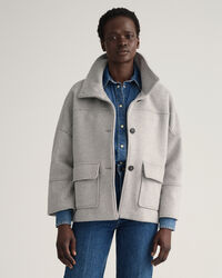 Cropped Jacke aus Wollmischung