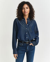 Relaxed Fit Indigo Bluse