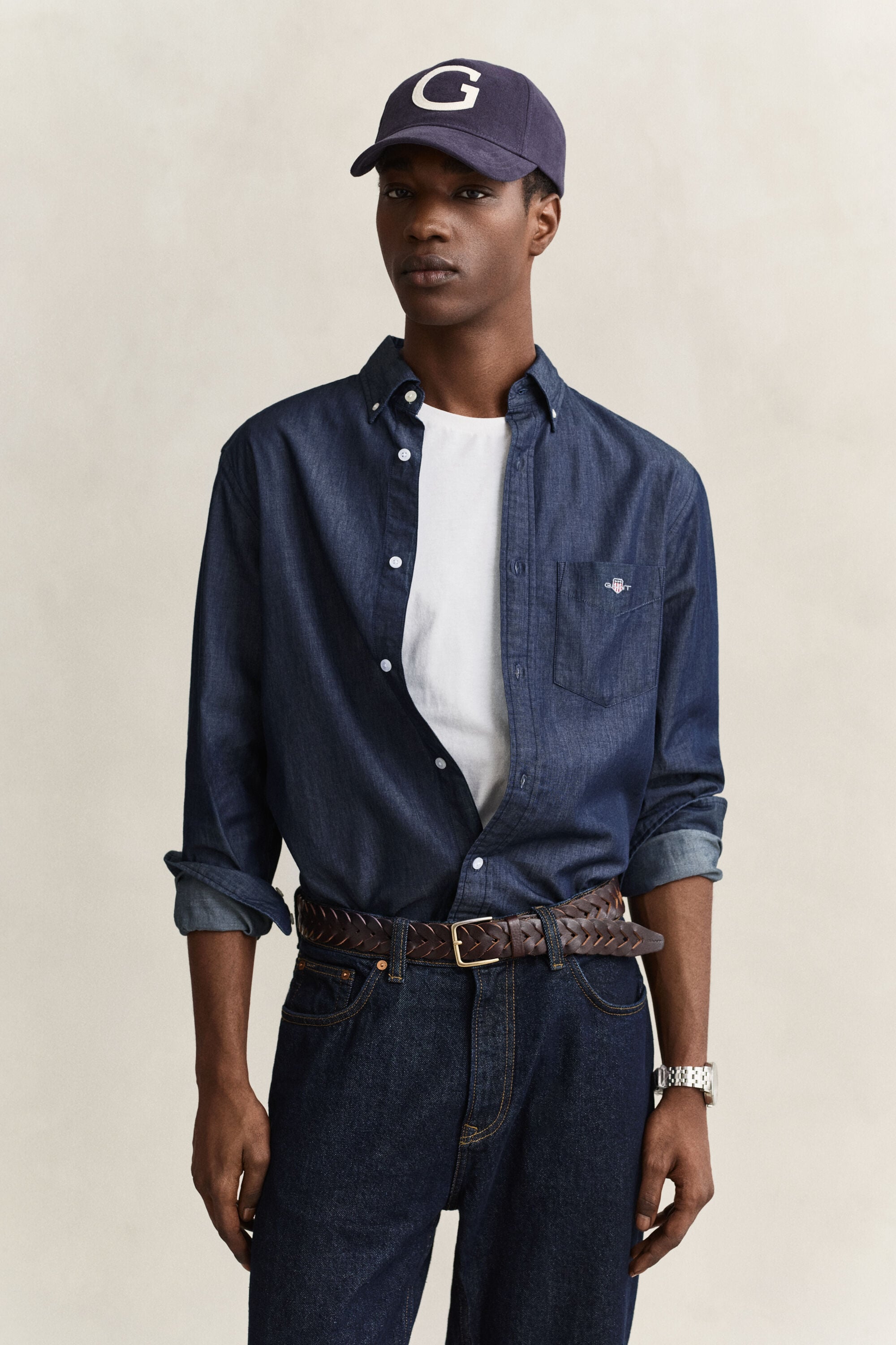 Camicia indaco regular fit
