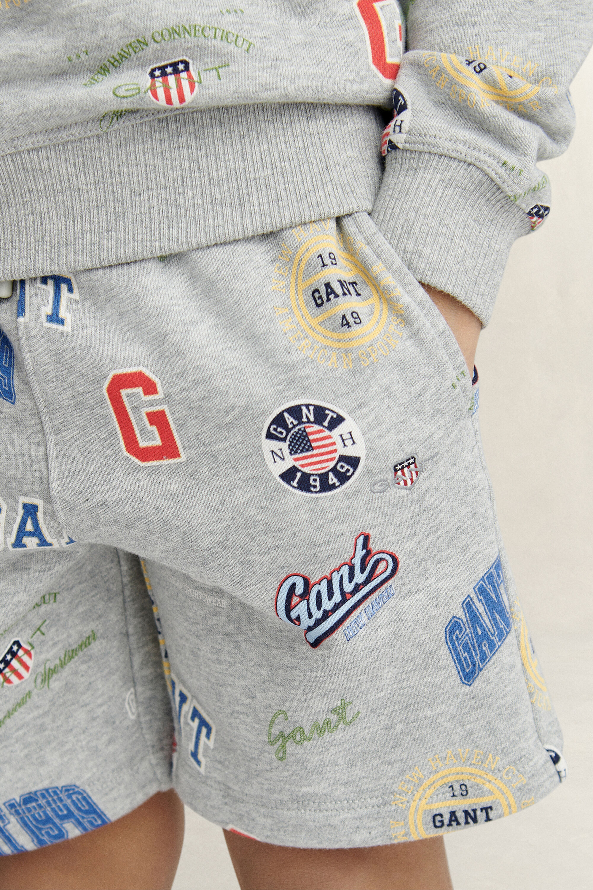 Boys Printed Sweatshirt & Sweat Shorts Set