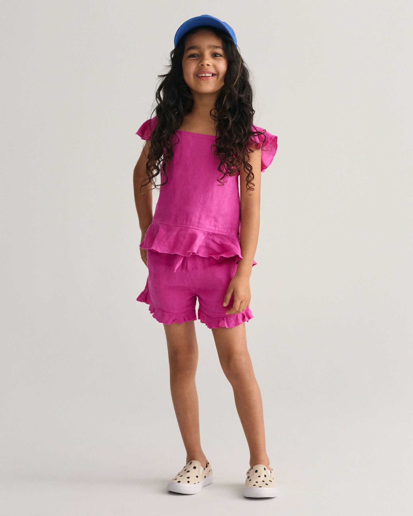 Girls Leinen Shorts mit R&uuml;schen