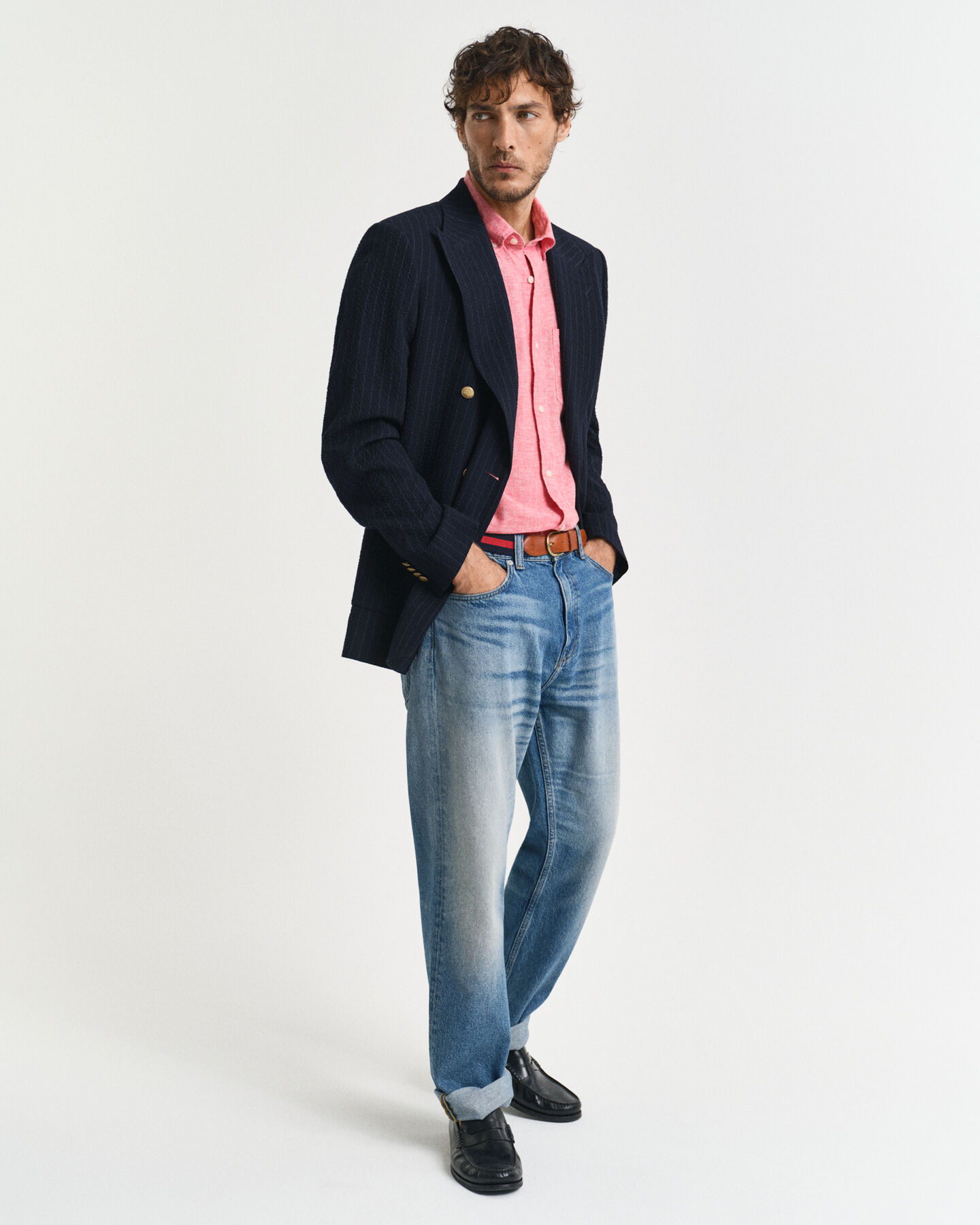 Regular Fit Baumwoll Leinen Kurzarmhemd