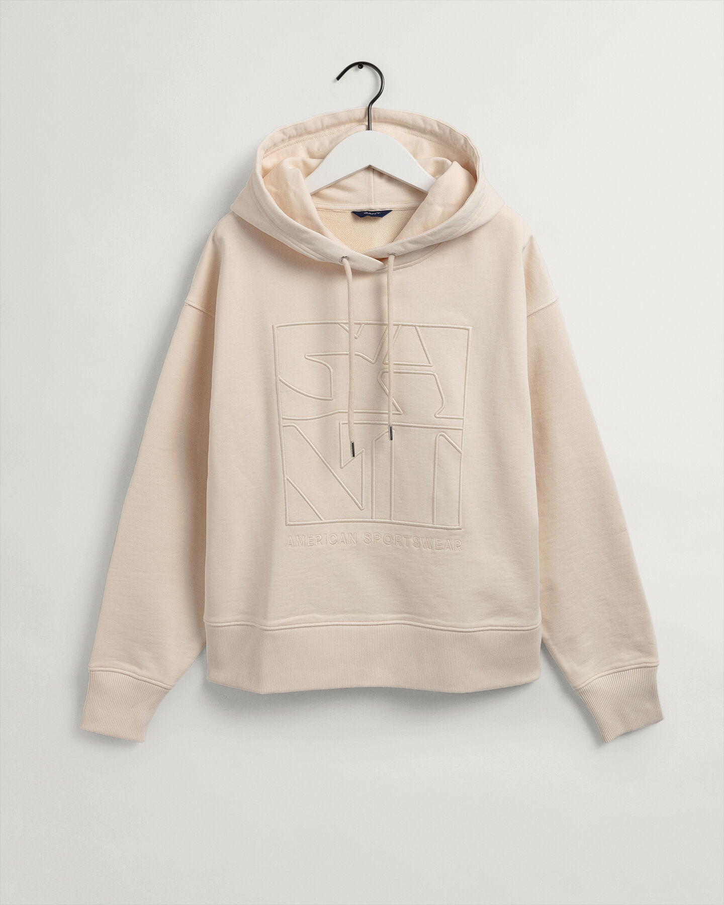 Tonal Quadrat Hoodie mit Stickerei