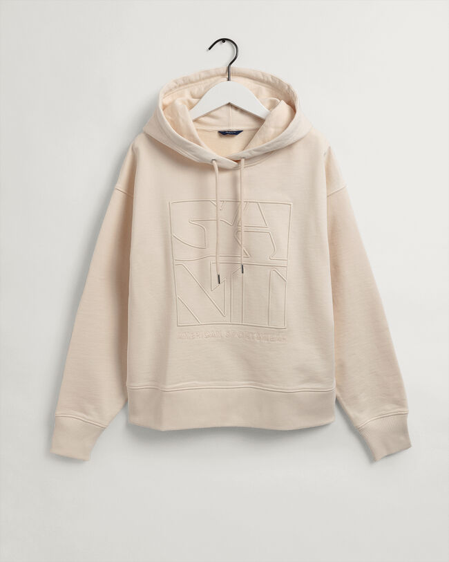 Tonal Quadrat Hoodie mit Stickerei