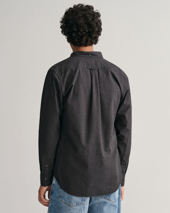 Regular Fit Melange Flanellhemd