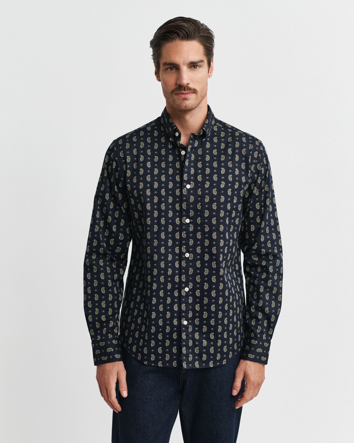 Regular Fit Twill-Hemd mit Paisley-Print