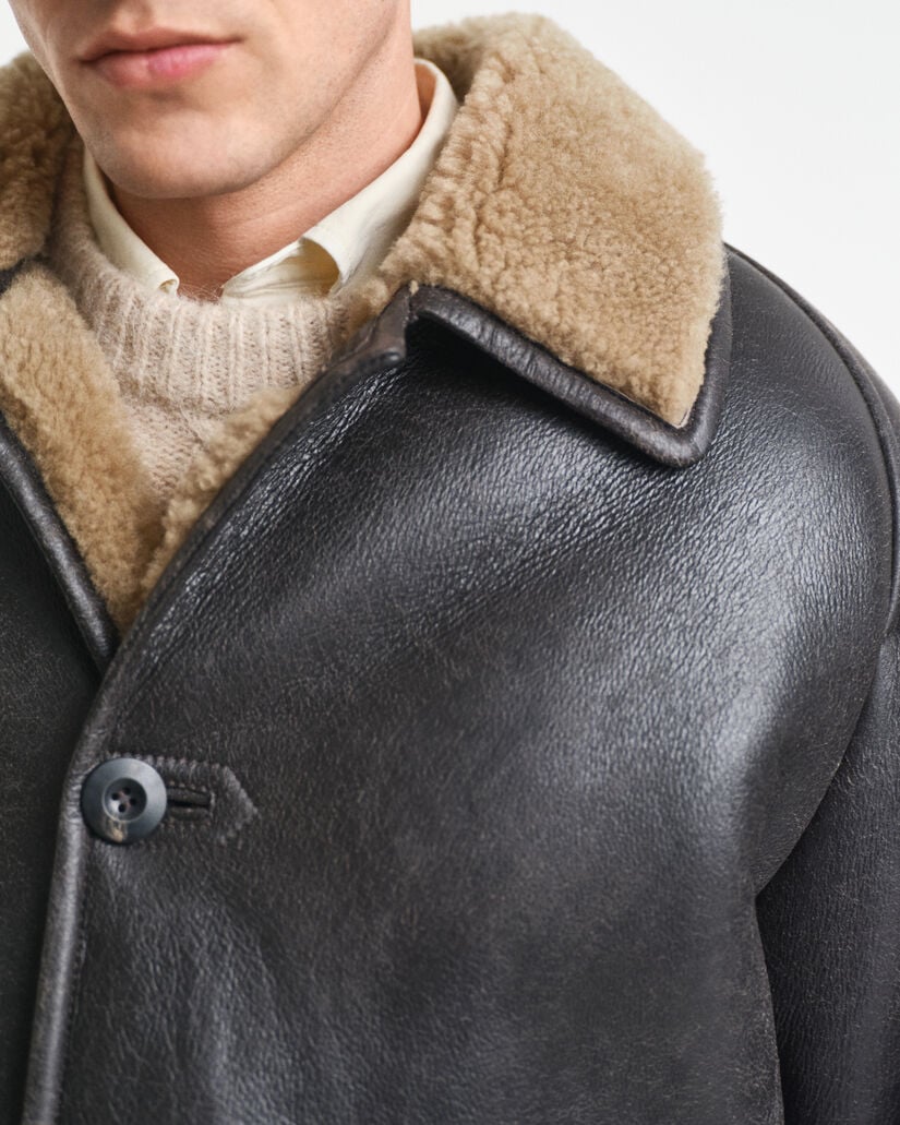 Shearling-Lederjacke