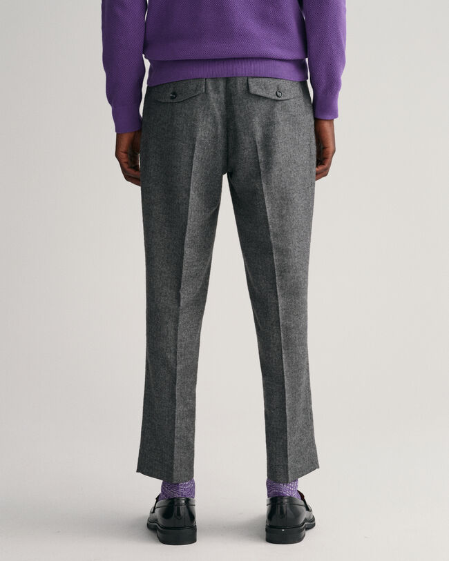 Schmal zulaufende Hose mit Fischgr&auml;tmuster