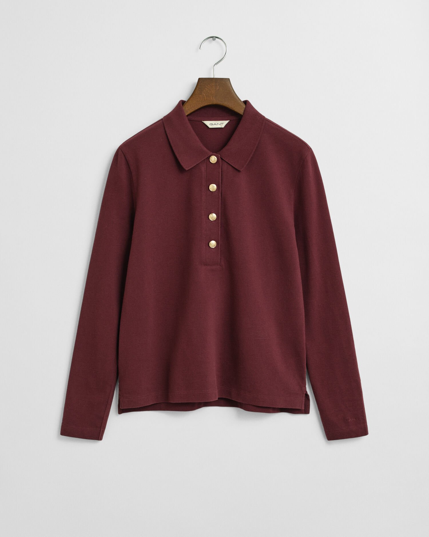 Langarm-Poloshirt aus Piqué