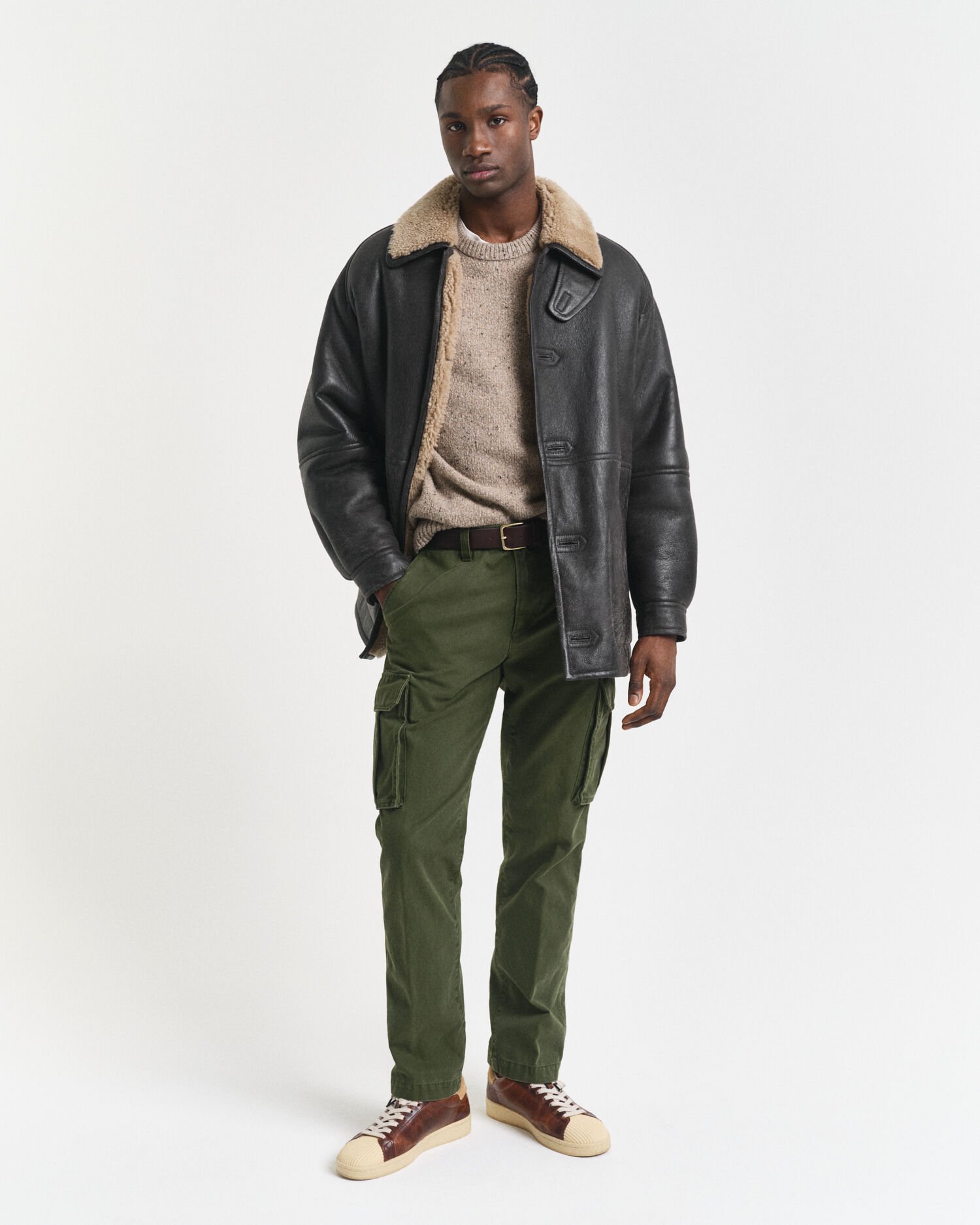 Regular Fit Cotton Twill Cargo Pants