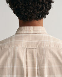 Regular Fit Baumwoll Leinen Hemd mit Karomuster