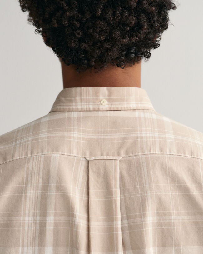 Regular Fit Baumwoll Leinen Hemd mit Karomuster