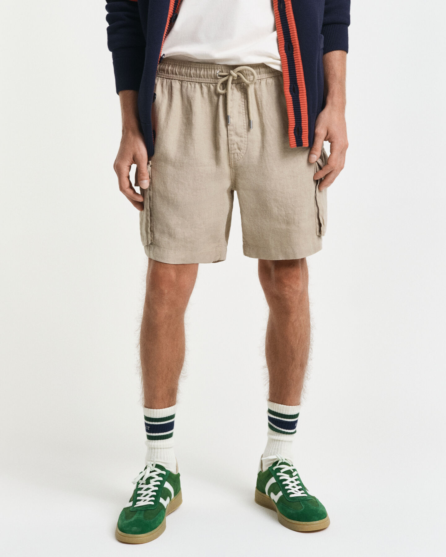 Regular Fit Cargoshorts aus Leinen