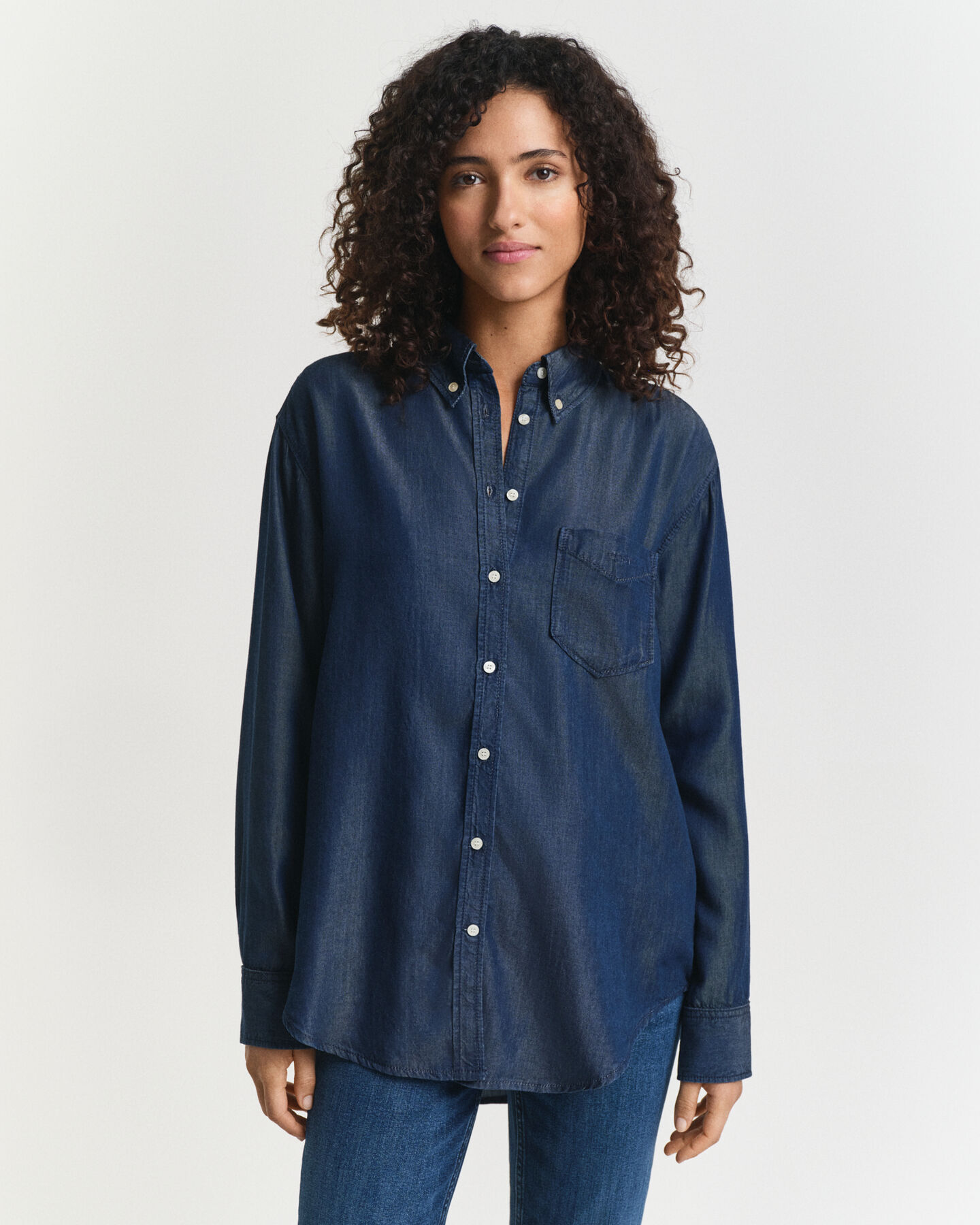 Relaxed Fit Indigo Bluse