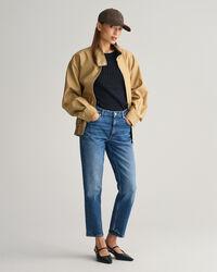 Strukturierter Kurzarm-Rundhalspullover