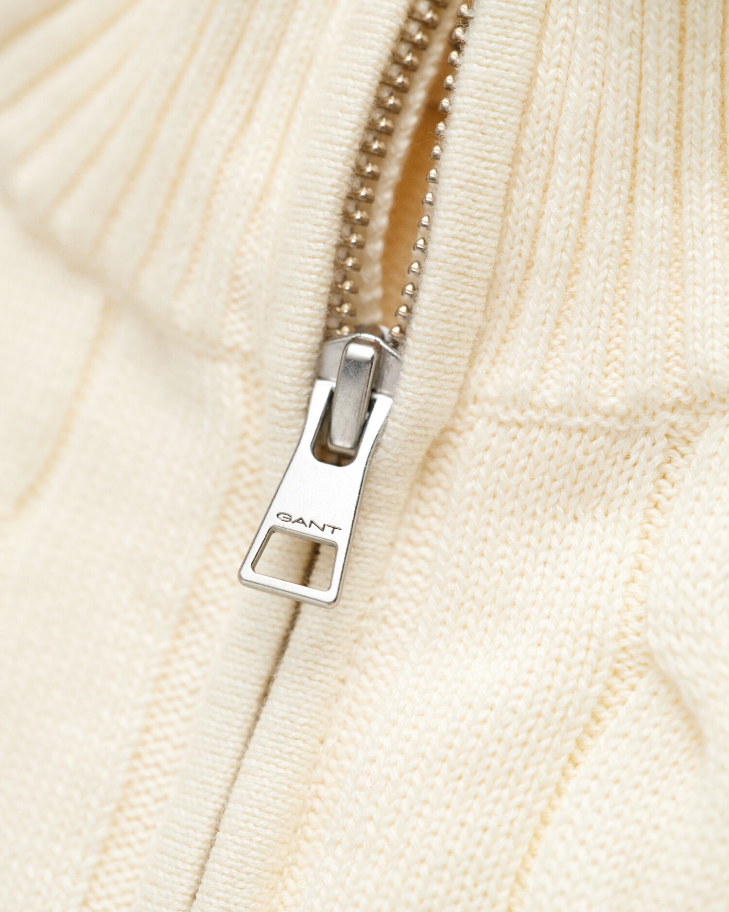 Pull à demi-zip en maille de coton torsadée Ado