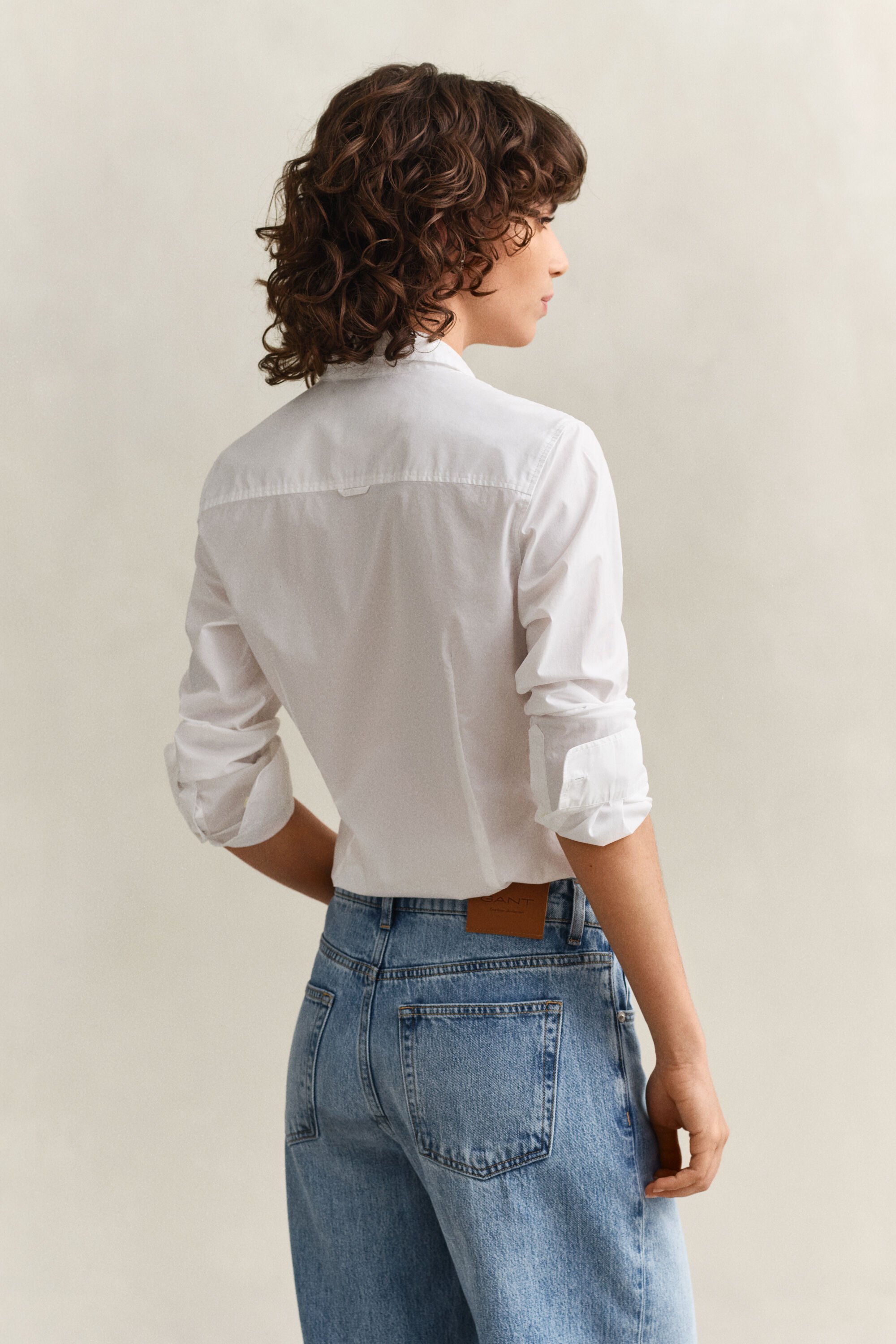 Slim Fit Popeline Bluse