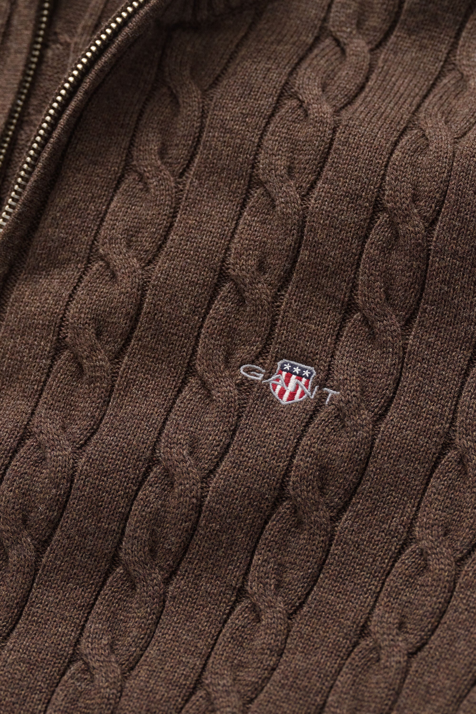 Cotton Cable Knit Half-Zip Sweater