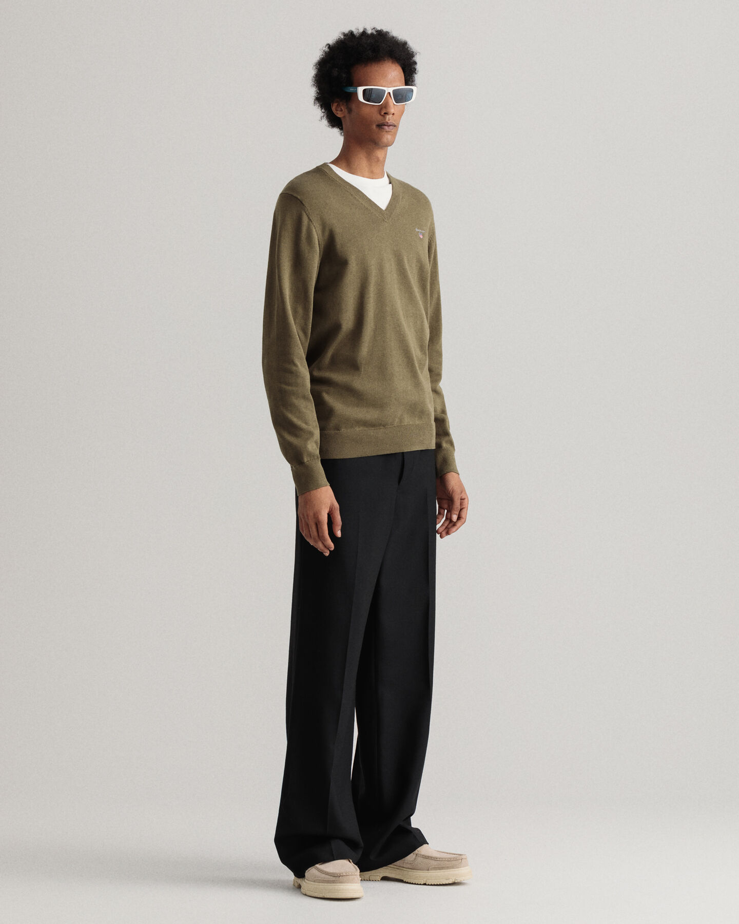 Classic V-Neck Pullover aus Baumwolle