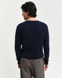 Rundhalspullover aus strukturiertem Wollgemisch