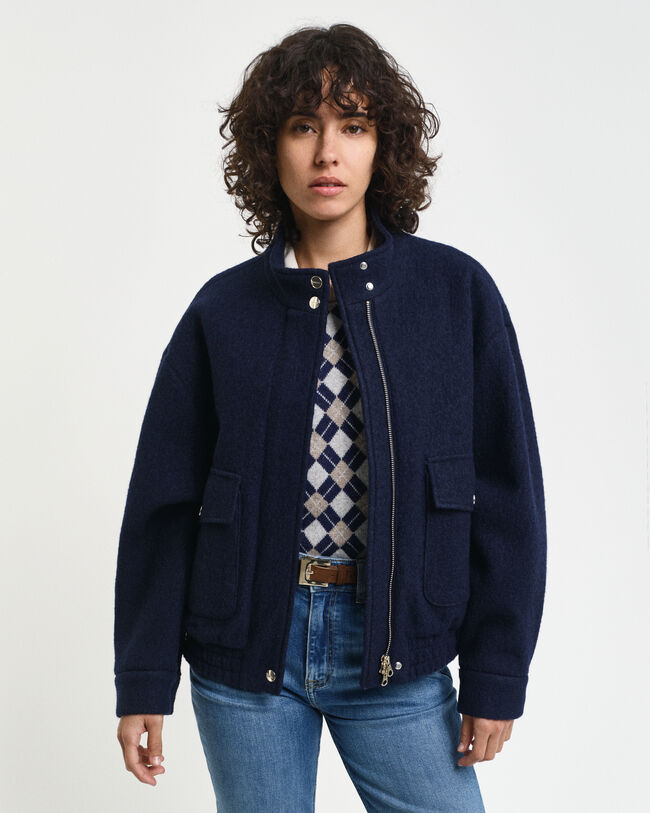 Harrington Jacke aus Wolle