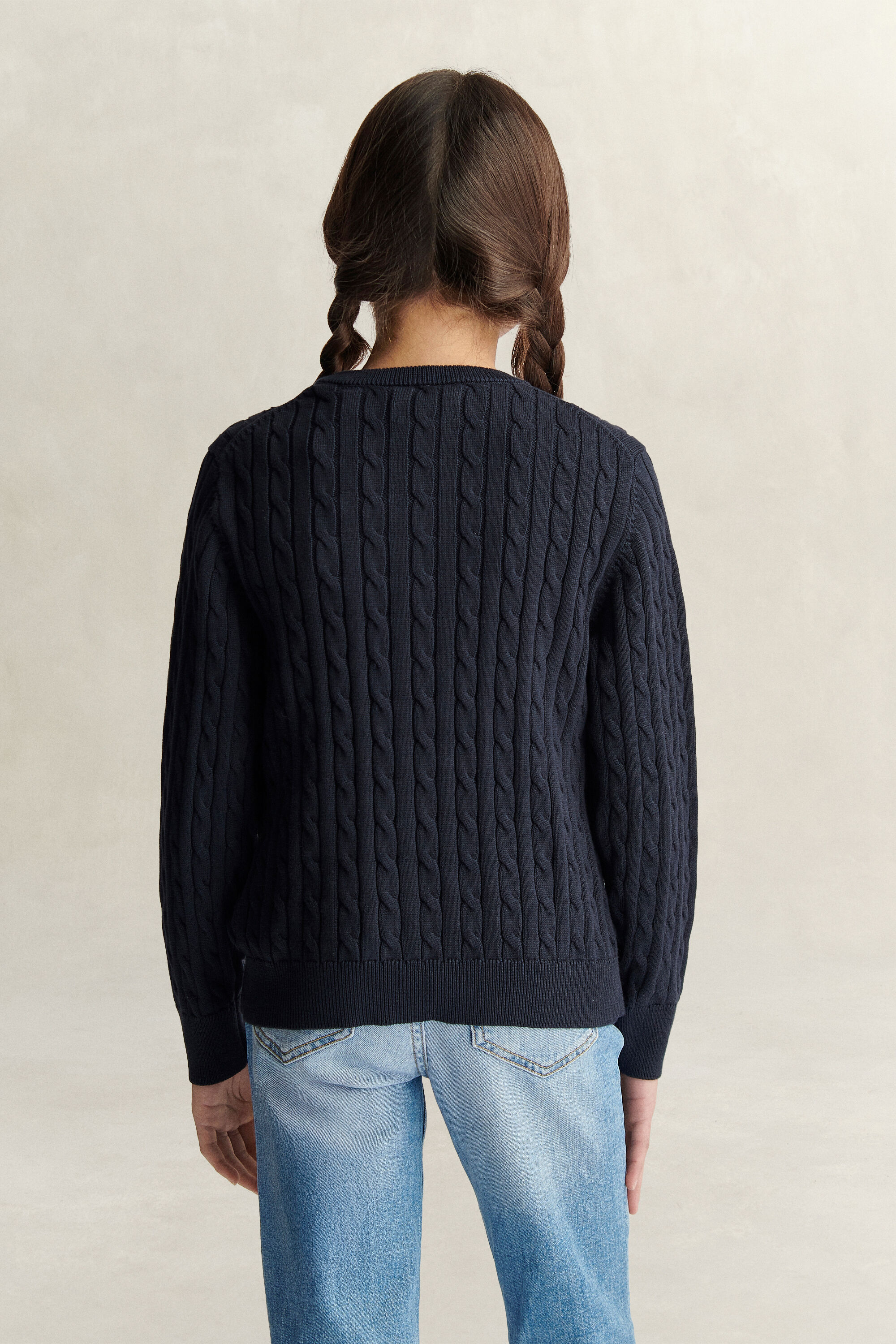 Teen Girls Shield Zopfstrickpullover