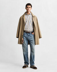 Regular Fit Popeline Bluse mit Streifen