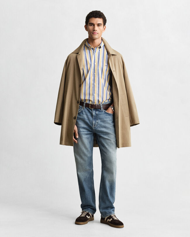 Regular Fit Popeline Bluse mit Streifen