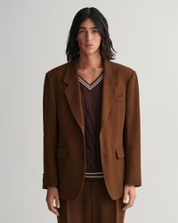 Oversized Wollkrepp Anzugsakko