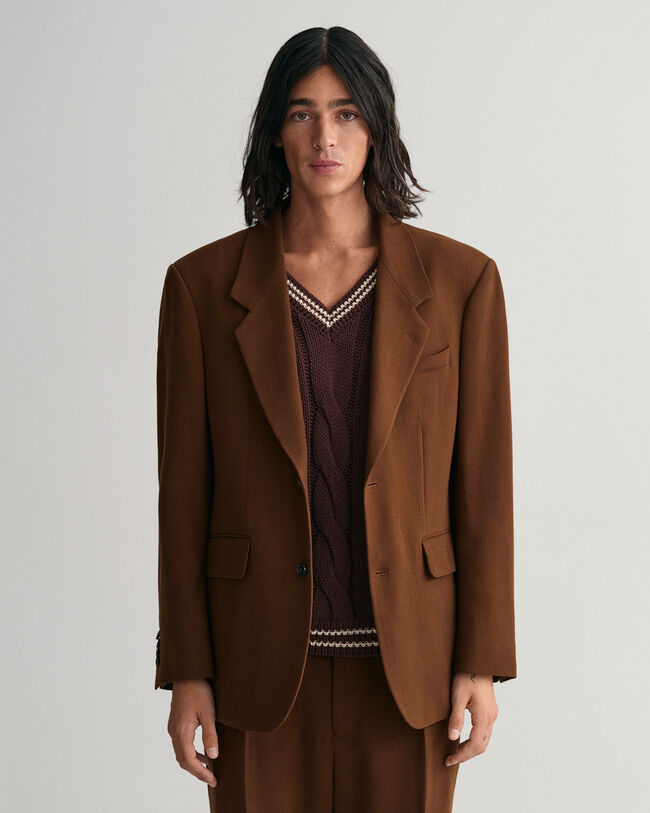 Oversized Wollkrepp Anzugsakko