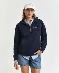 Anchor Hoodie mit Reißverschlusskragen und Stickerei