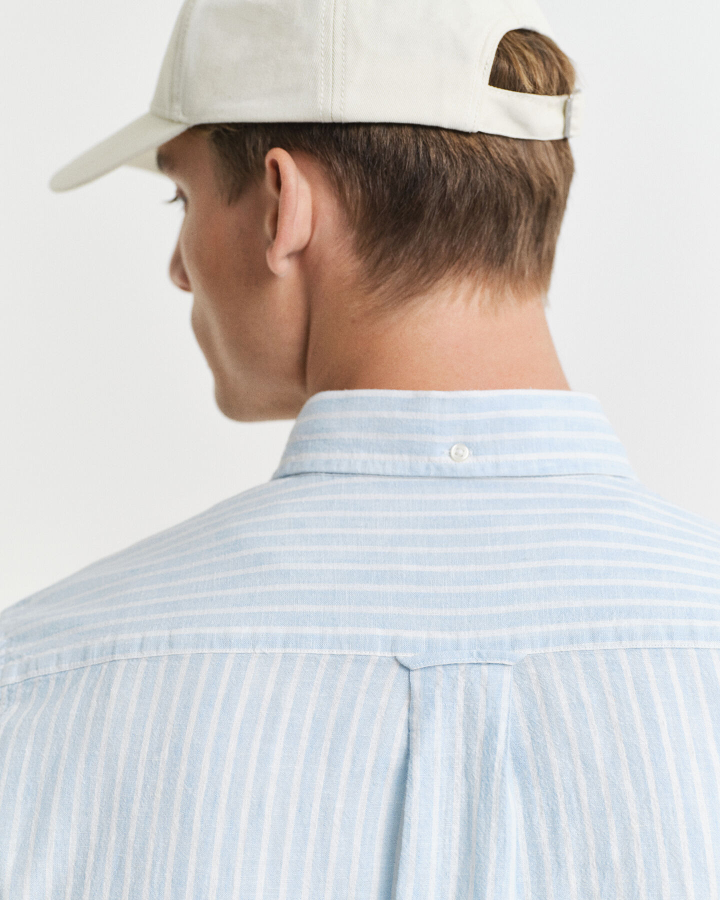 Regular Fit Baumwoll Leinen Kurzarmhemd mit Streifen