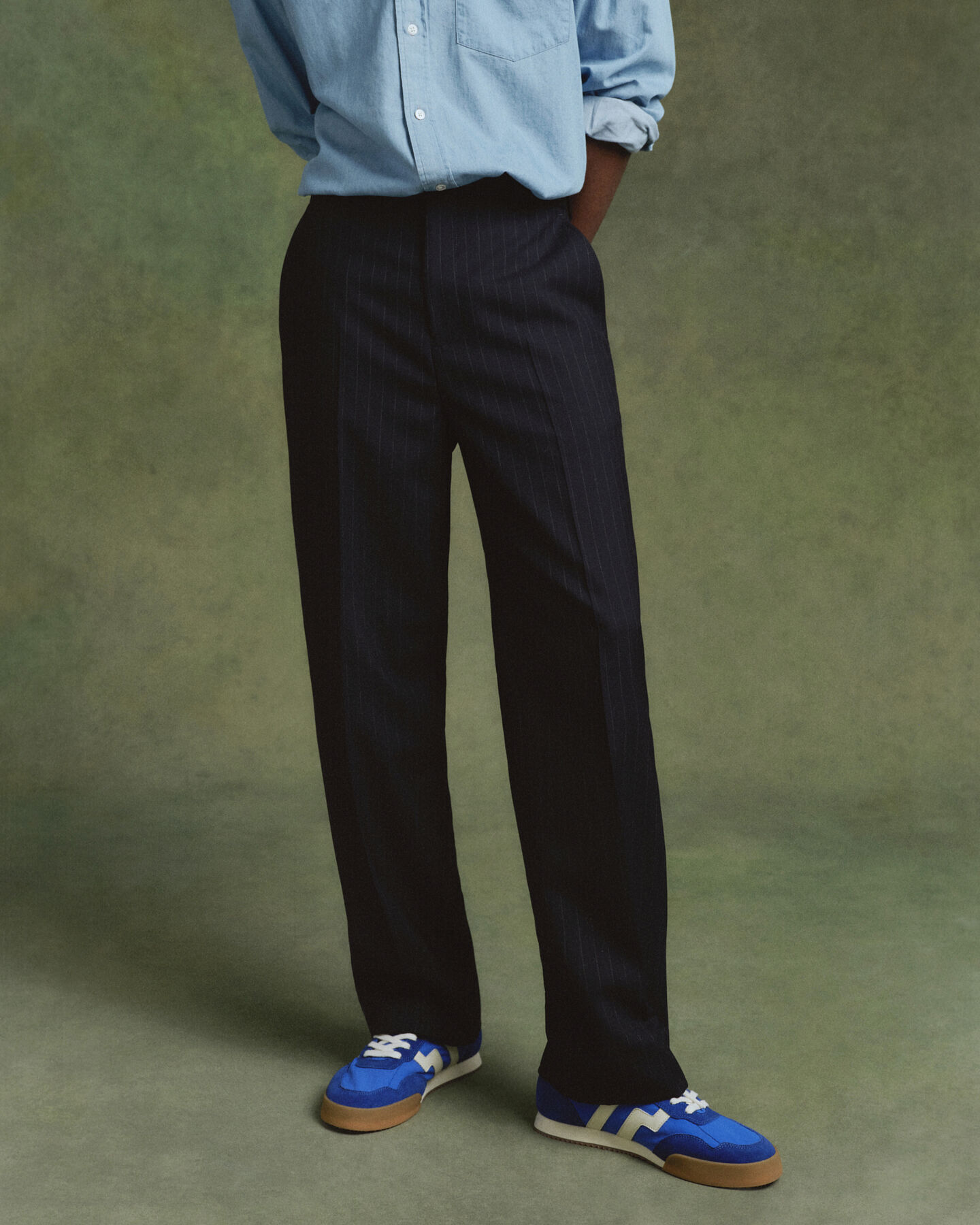 Relaxed Fit Anzughose mit Nadelstreifen