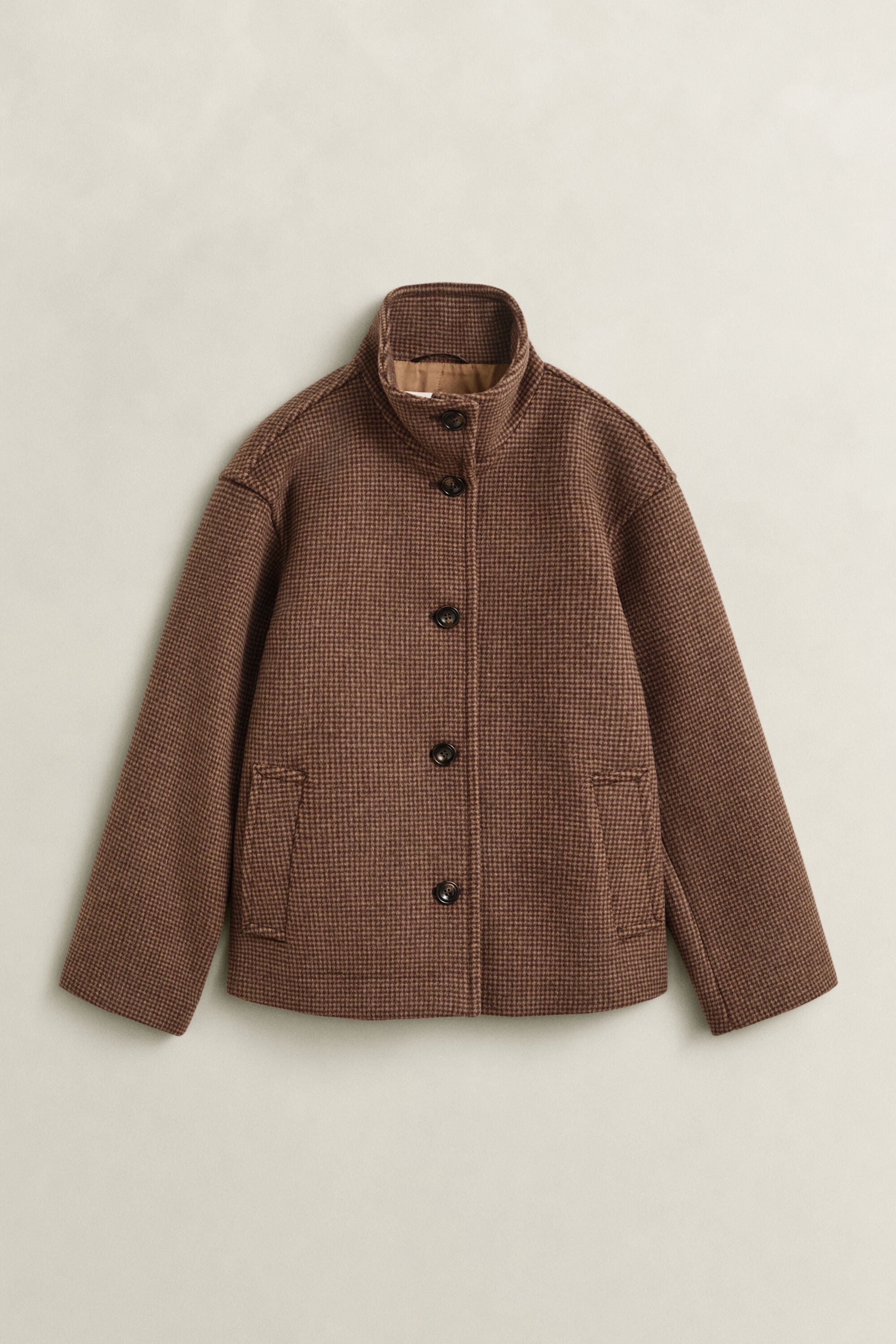 Checked Wool Blend Jacket